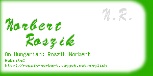 norbert roszik business card